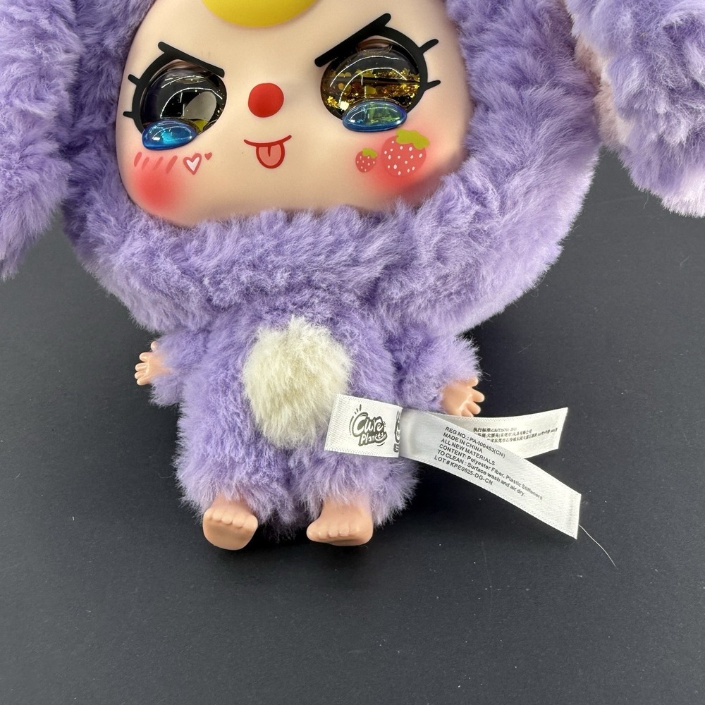 Authentic Baby Three Series Big-head Baby Zipper Bag Purple Plush Nice! - Picture 4 of 11